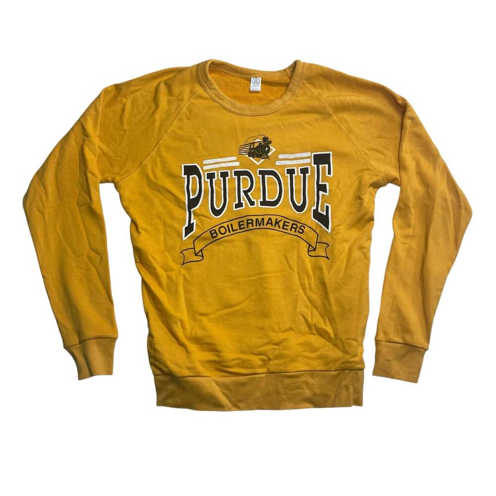Purdue Boilermakers Crewneck Sweatshirt Adult Medium Gold NCAA